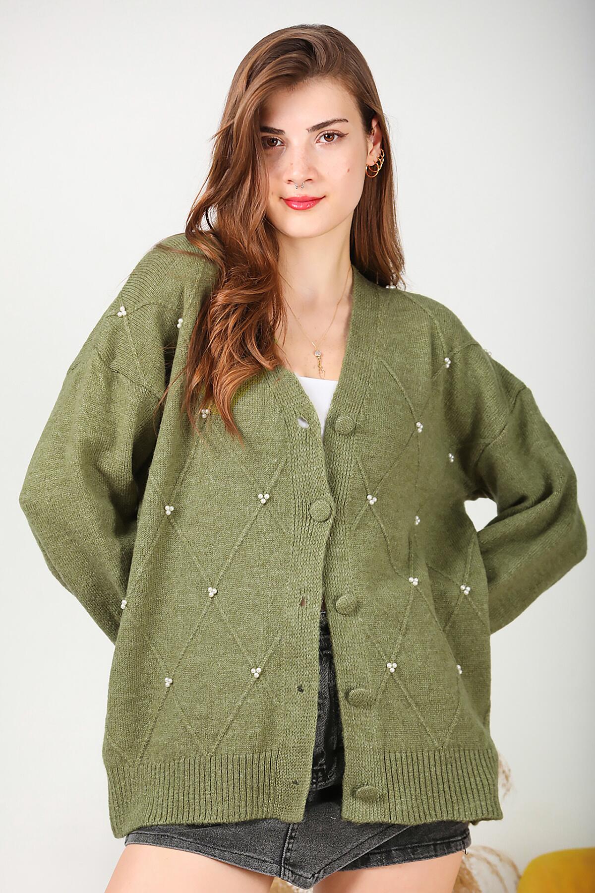 

Женский жемчужный кардиган