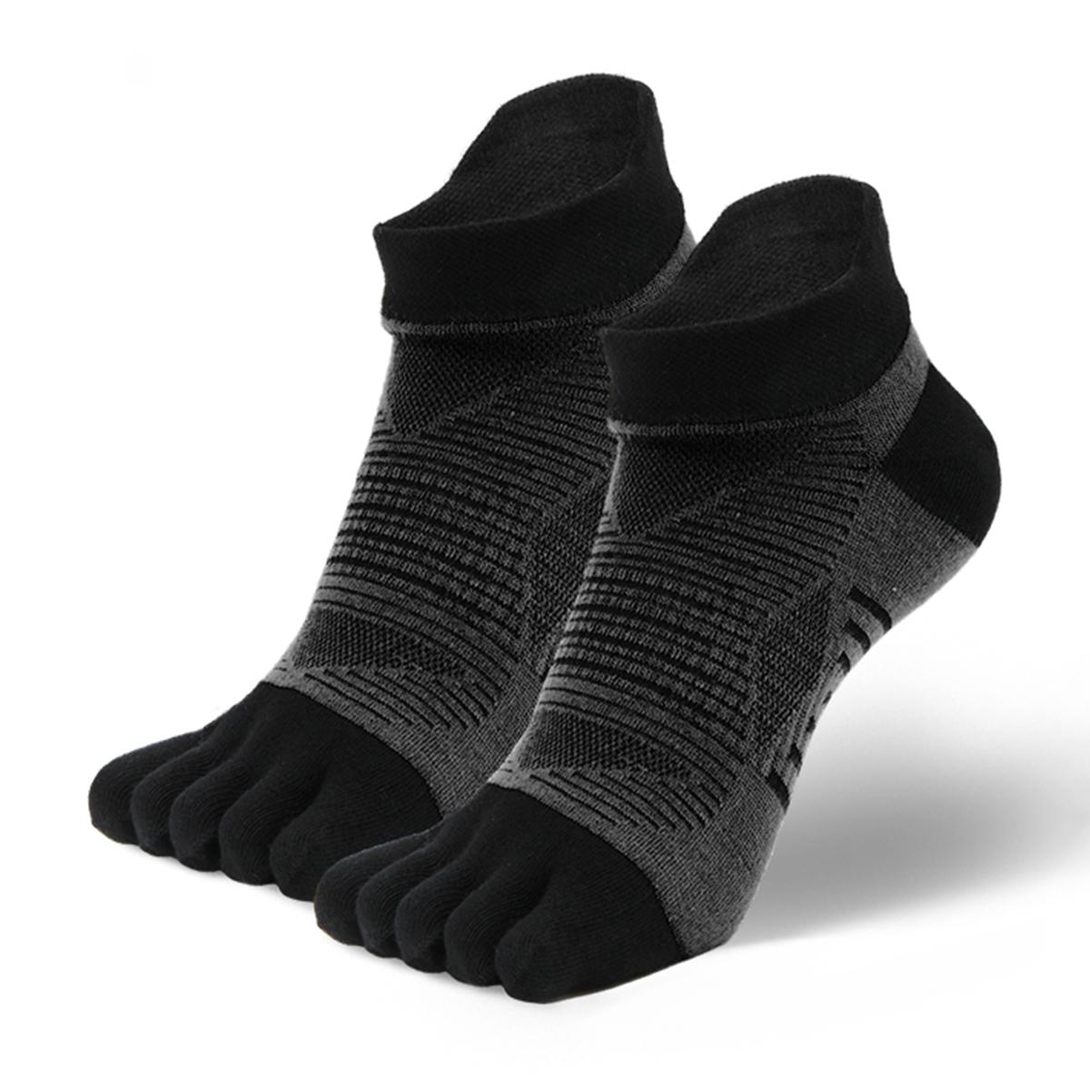

COOLMAX Five Finger Sports Socks Invisible Toe Running Athletic Outdoor Hiking Long Lasting Performance Socks S