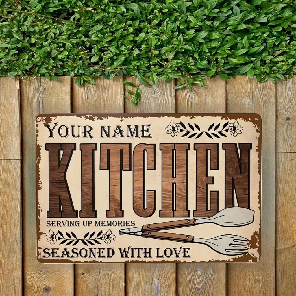 Personalized Retro Kitchen Tin Sign Home Wall Decor