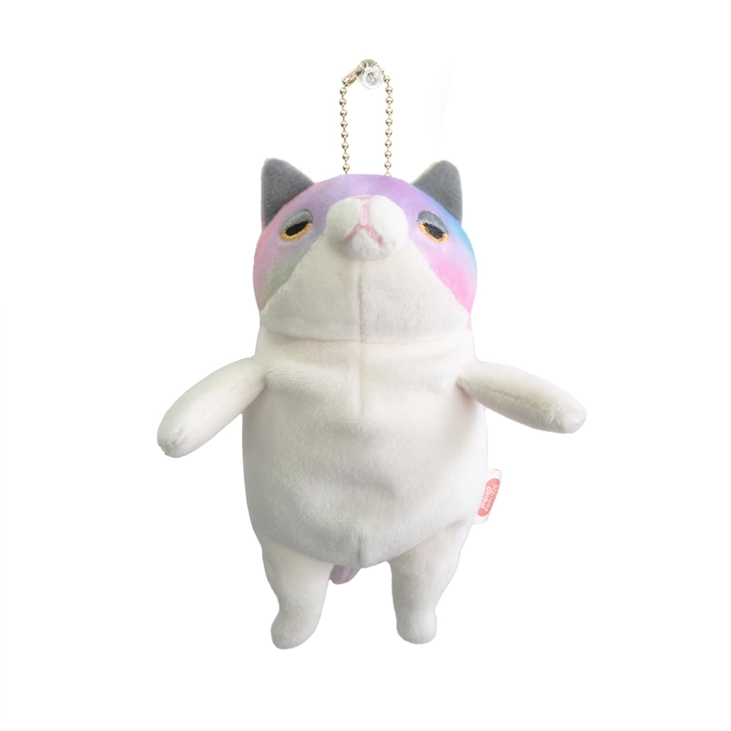 Shinada Global Mochi Series Mochi Neko Rainbow 7 x 5 x 14cm Plush Cat Animal (mini) MONE-0088R