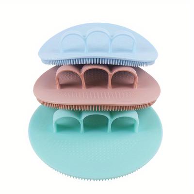Silicone Body Scrubber Natural Cerdas Esfoliante Pele Esfoliante Chuveiro Esponja Escova Silicone Banho Chuveiro Escova