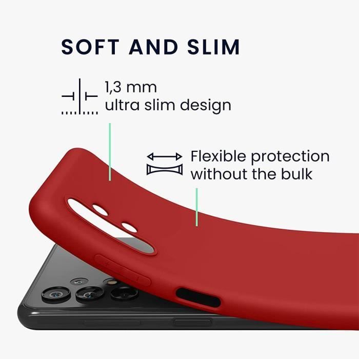 Coque pour Samsung A33 5G - Souple Silicone Haute Résistance Découpage Précis Rouge