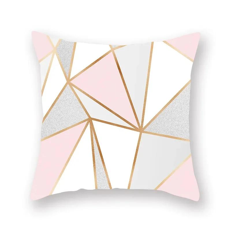 Rose Pink Geometric Marble Cushion Covers Hot Modern Nordic Decorative Throw Pillow Covers Sofa Car Seat Home Pillowcase 45*45Cm