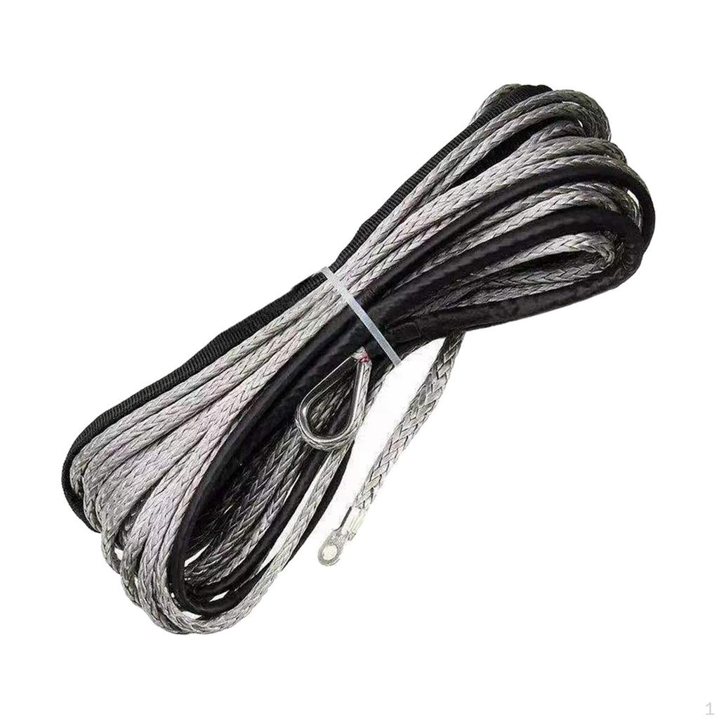 Synthetic Winch Rope 15M ,Synthetic Fiber, Heavy Duty Vehicles Towing , Durable Belt Strap