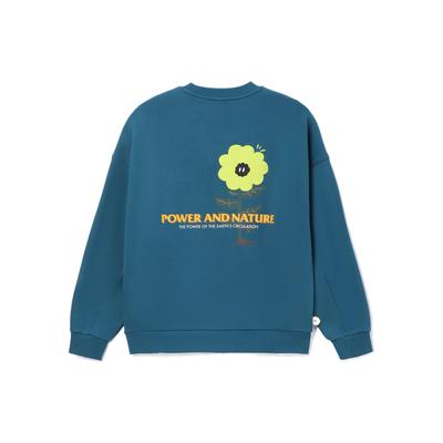 Li Ning Urban Outdoor Series Bloemenprint Losse Ronde Hals Pullover Sweatshirt Heren sweatshirt Blauw AWDRF35-1
