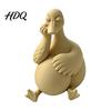Cozy Cafe Window Displays Daydreaming Duck Figurine Minimalist Holding An Egg Sculpture Resin Matte Statues Animal Statue Creative Desktop