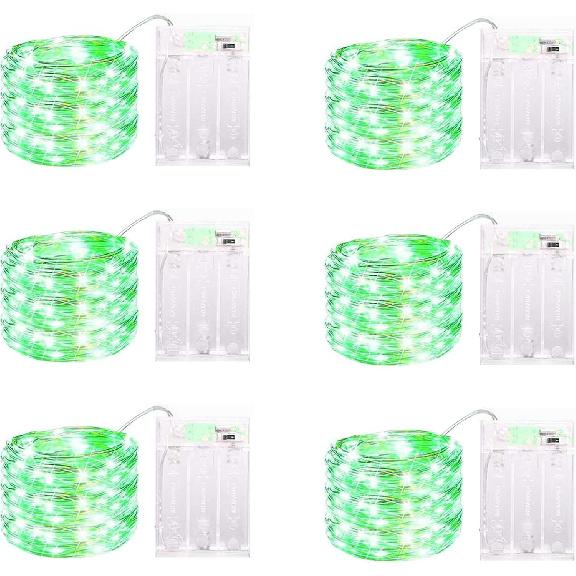 6 Pack LED Fairy Lights Battery Operated with Timer, 13FT 40LED Waterproof Firefly Lights Silver Wire Mini Twinkle String Lights for Wedding