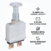 Heavy Duty Push-Pull On/Off Switch 75 AMP 6-28V DC 2 Position SPST Silver Zink Alloy For Truck Tractor Agricultural Vehicle