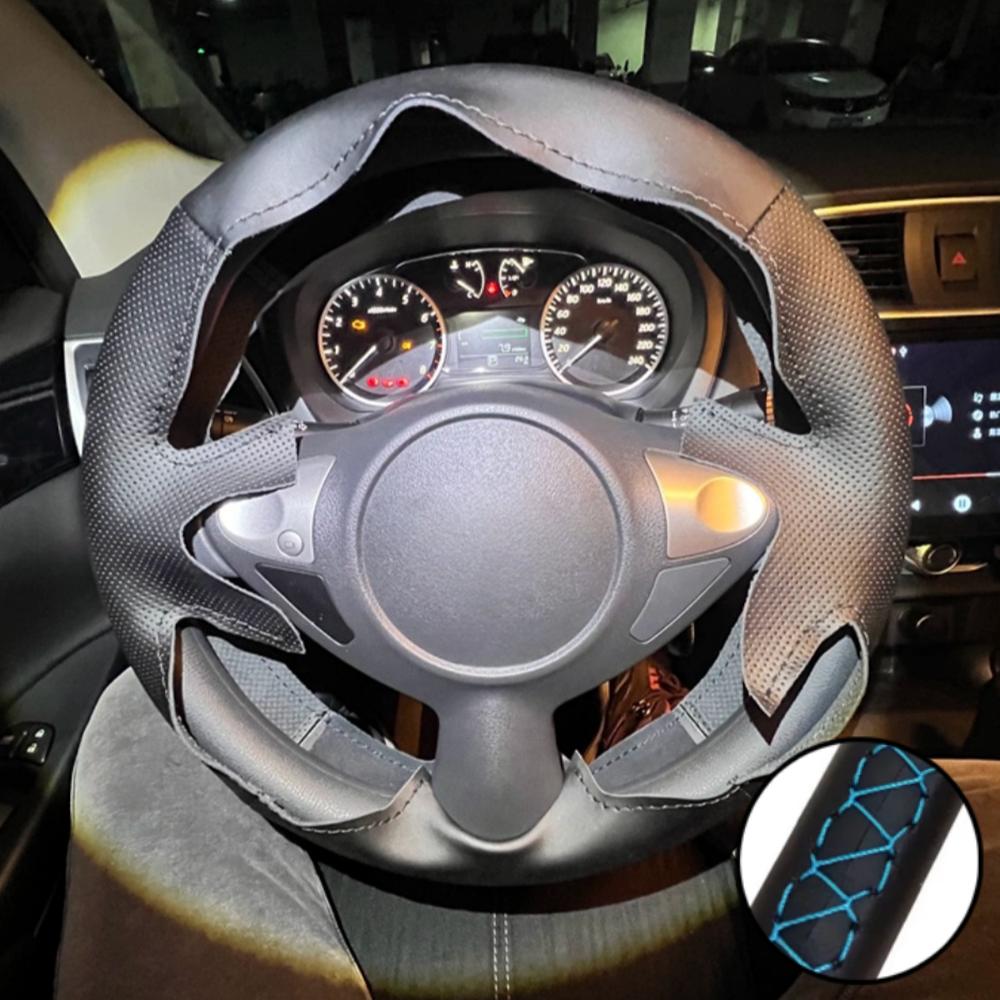 Hand Stitched Perforated Non-slip Artificial Leather Steering Wheel Cover For Nissan Juke Maxima 2009-2014 Car Accessories