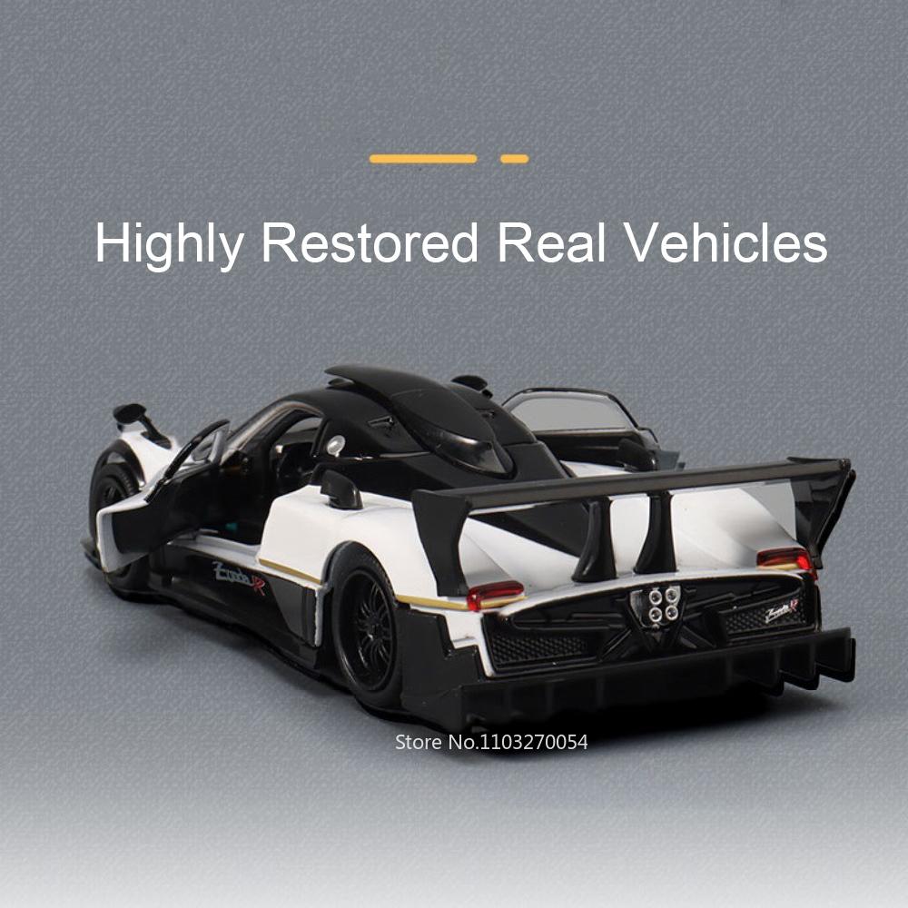 1/32 Pagani Zonda R Diecast Models Huayra Dinastia Alloy Toys Miniature Car Sound Light Pull Back Doors Openned Cars Child Gifts