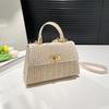 Summer Straw-woven Beautiful Small Square Bag New Simple and Fashionable Portable Shoulder Messenger Bag Temperament Advanced Texture