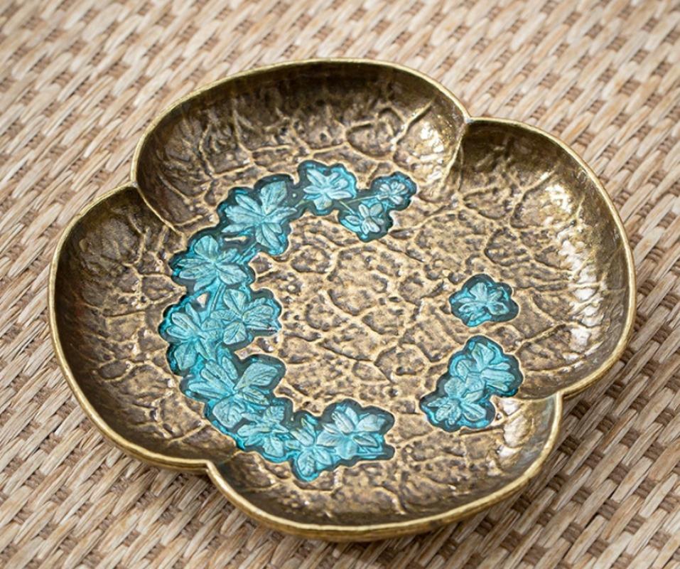 Japanese Antique Copper Coasters Retro Heat Insulation Cup Holder Mat Pad Chinese Kung Fu Gungfu Tea Ceremony Tea Trays Teaware