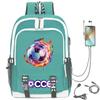 Football Star Printed Schoolbag Backpack Usb Charging Student Backpack Computer Bag