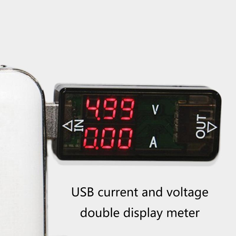 Battery Voltmeter Ammeter Charger Doctor USB Tester DC3.2-10V 0-3A Mobile Power Panel Monitor Gauge Meter LED Display