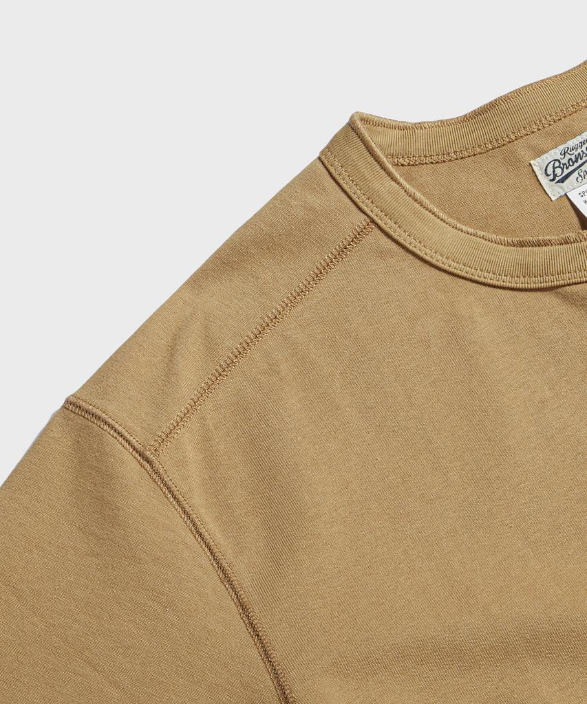 Beulonseun 10.6 Oz Cotton Short Sleeve Henley Tee Camel