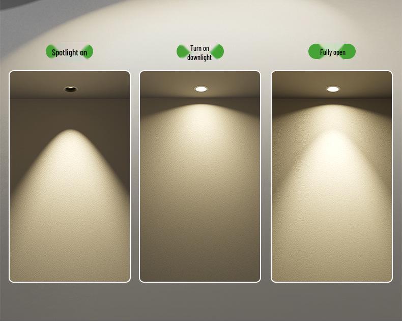 Anti-Glare Recessed Downlight with Integrated Spotlight for Living Room Ceiling
