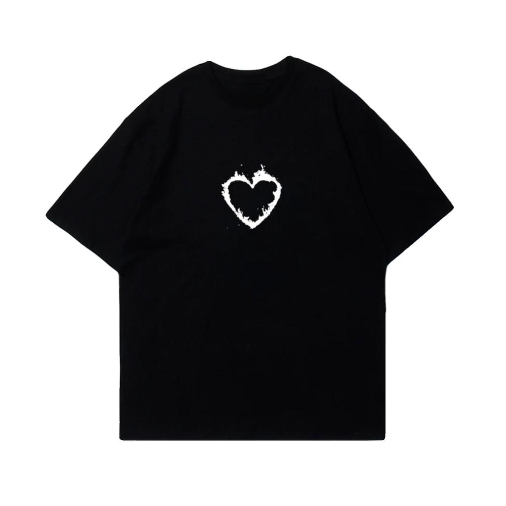 Graphic Heart Y2k Street Fashion Trendy Casual TShirt Unisexs and Womens Luxury Brand Top
