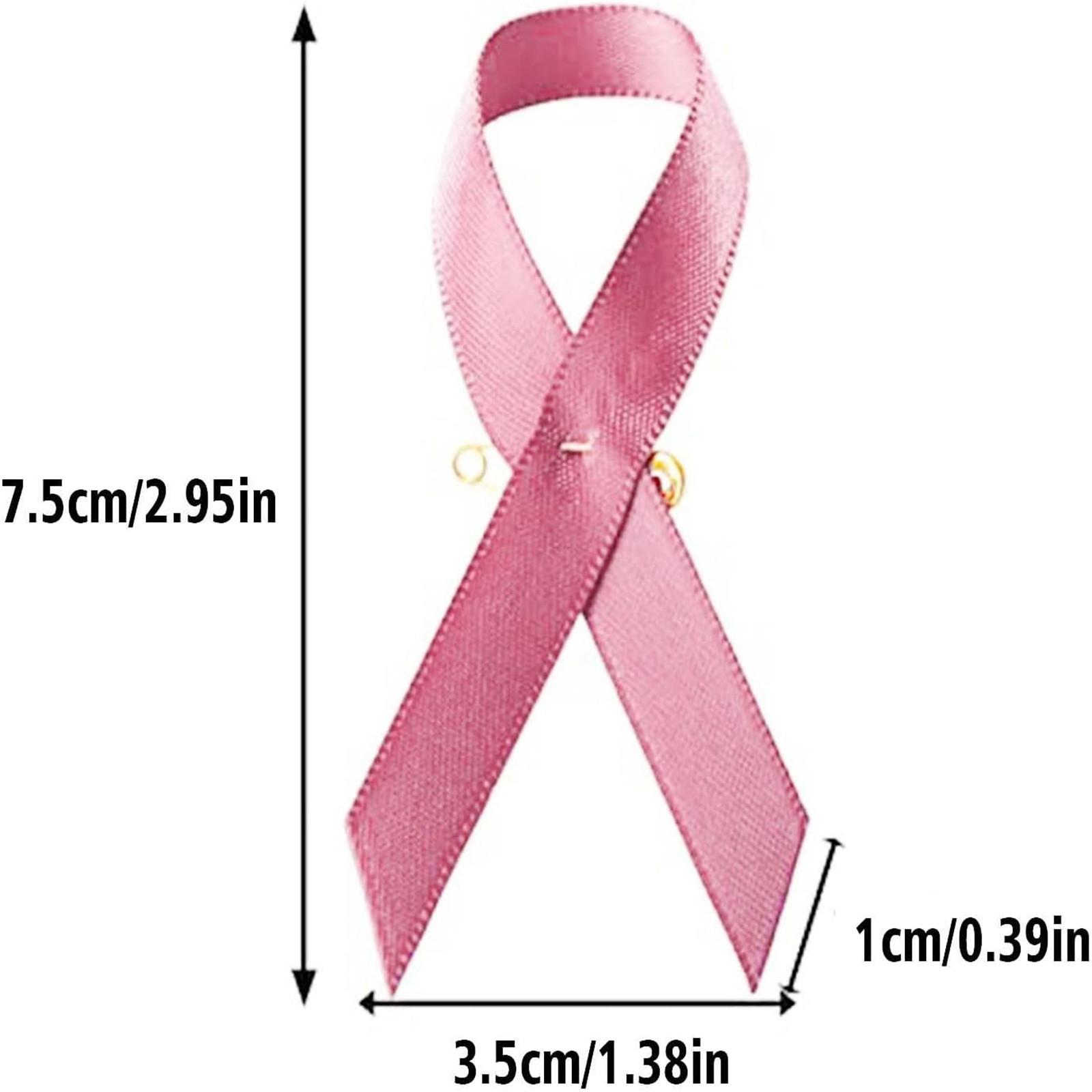 

Упаковка из 100 брошей-лент на груди, октябрь, броши-булавки из атласной ленты с предварительно вырезанными английскими булавками - для привлечения внимания к груди, атласная лента One Size розовый