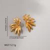 Stainless Steel Two Flower Stud Earrings for Women Irregular Leaf Earrings No Fade Party Banquet Elegent Jewelry