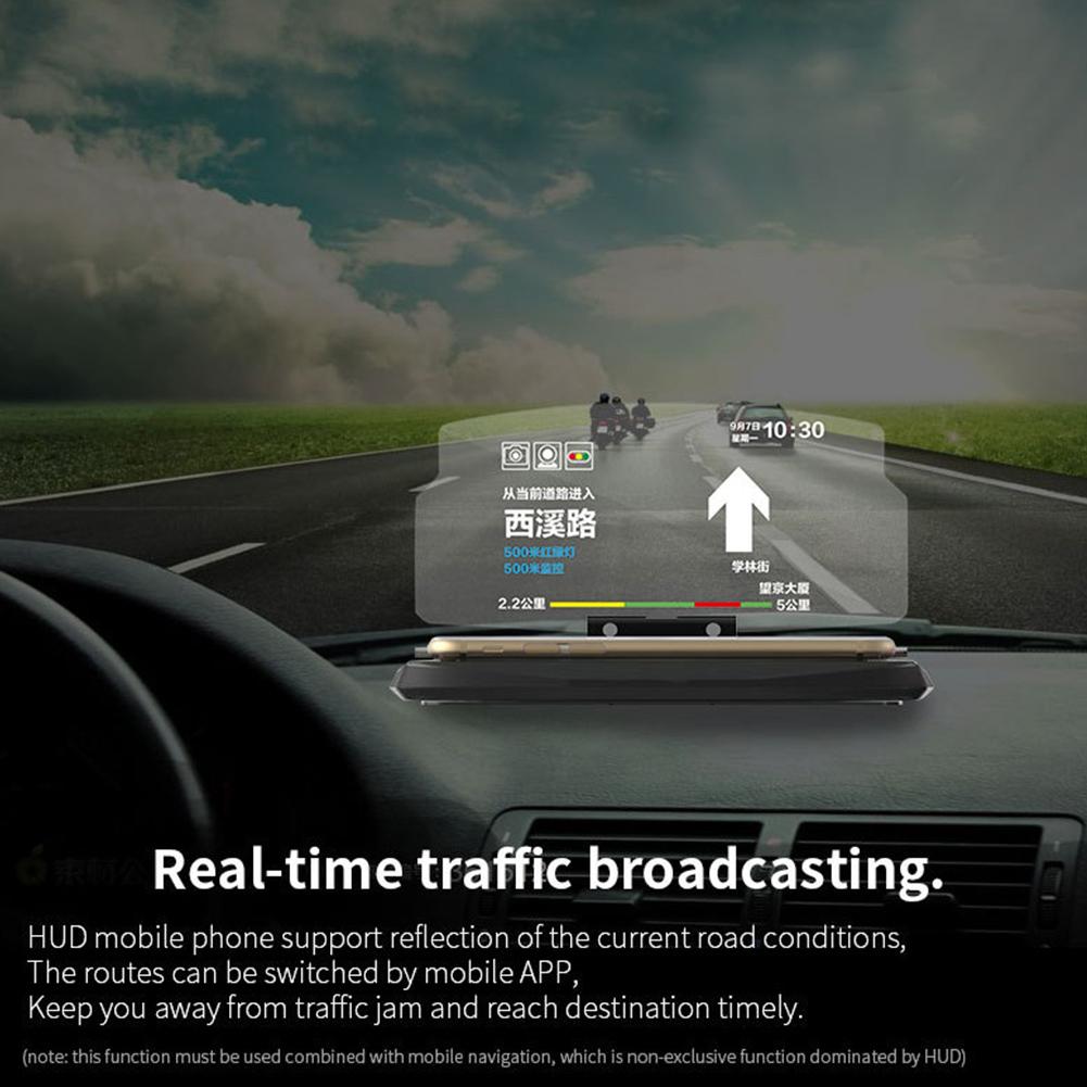 HUD Head Up Display Navegación GPS para Coche Reflector de Imagen Soporte para Teléfono Inteligente