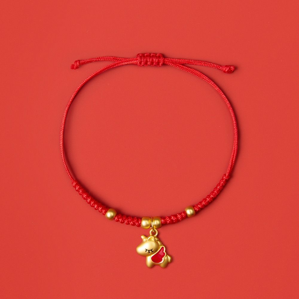 2026 Pferdejahr Pferdejahr Armband Tierkreisjahr Glücksarmband Glückliches Pony Rote Schnur Paar