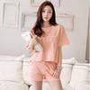 Women's Cute Summer Pajama Set - Short-Sleeved Top & Shorts, Casual Cartoon Loungewear for Indoors and Out.