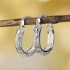 BELLA BOX Handmade Engrave Pattern Hoop Earrings Women Bohemia Style Beach Accessories Stylish Versatile Simple Female Boho Jewelry