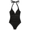 Hot-Selling Women's Halter Swimsuit with Cutout Deep V and Push-Up Feature