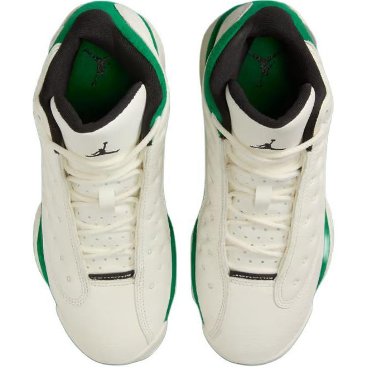 Air Jordan 13 Retro GS Sail Pine Green Kids Sneakers Cream Black HQ0780-103