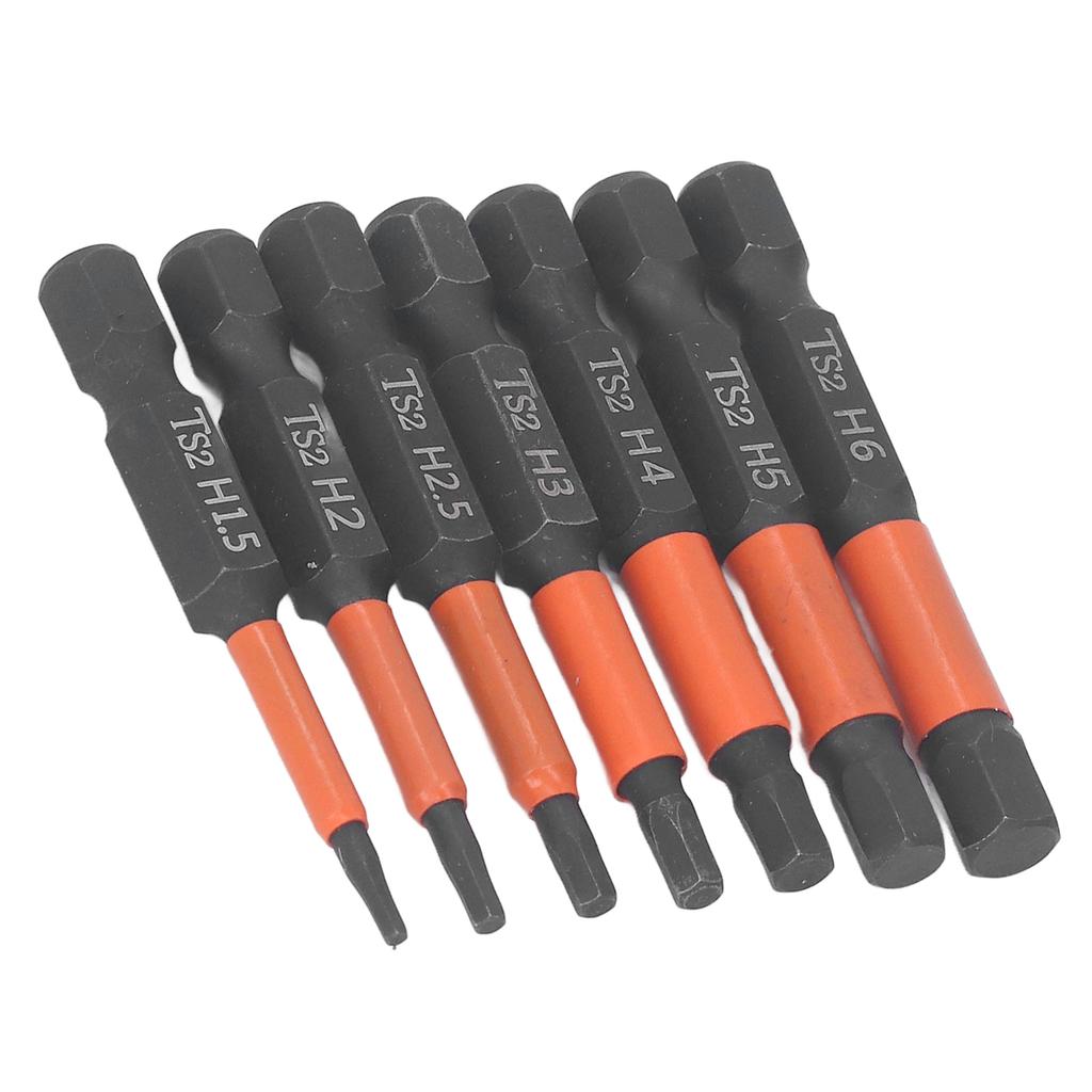 7-teiliges magnetisches Schraubendreher-Bit-Set Sechskantschaft Schlagschrauber Bohrer H1.5-H6 Metrisch