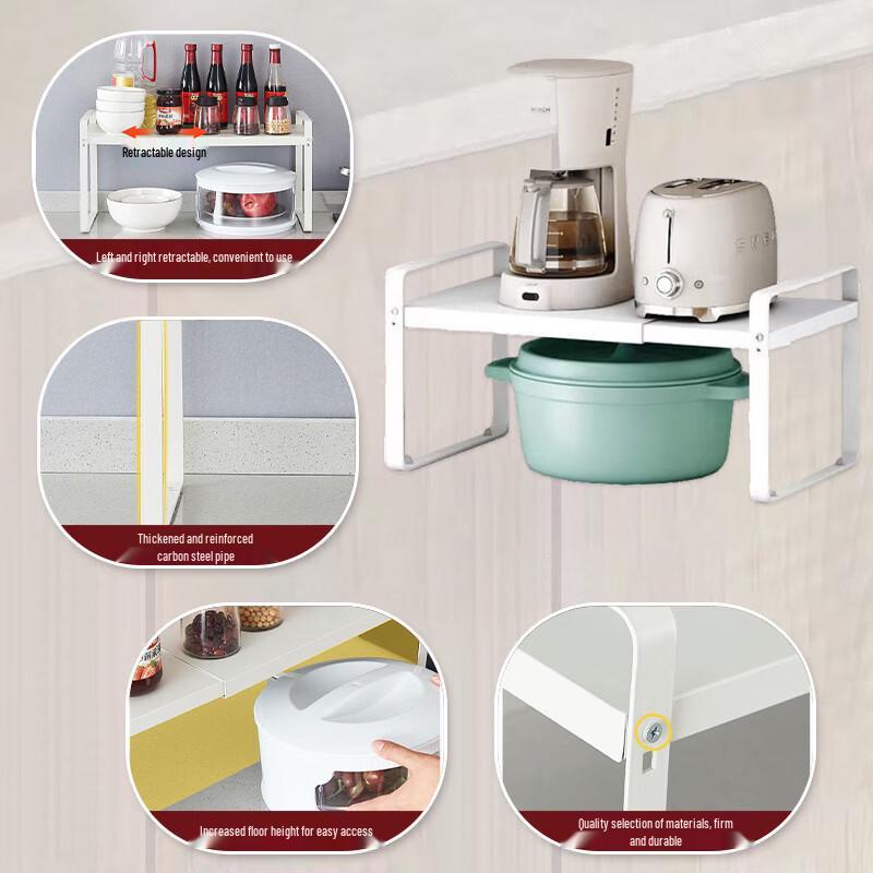 Adjustable 3-Tier Kitchen & Desk Storage Shelf