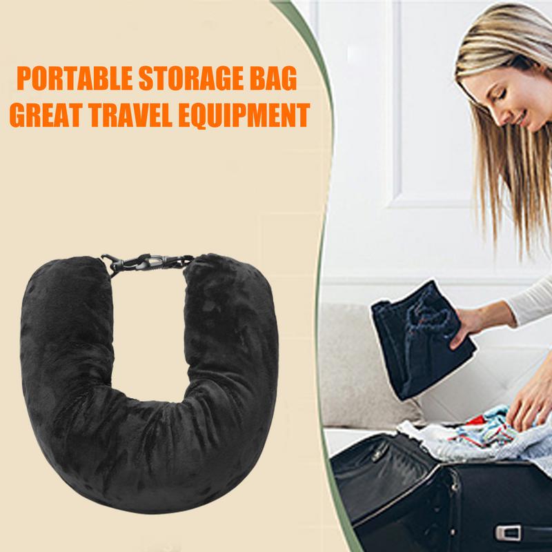 Fillable Neck Pillow Space-saving Portable Travel Pillow Refillable Fillable Clothes Neck Support Cushion For Car Train Airplane
