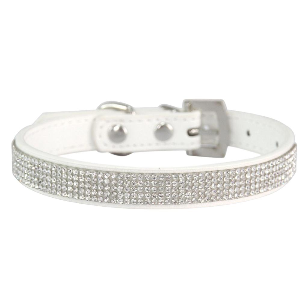 Verstellbare Größe Personalisierbares Blendend Glänzendes Weiches Wildleder Hund Kristall Diamant Halsband