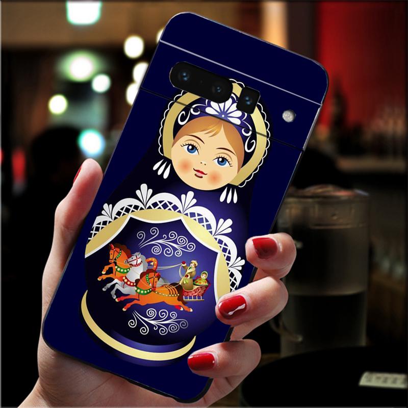 Phone Case For Google Pixel 10 9 Pro XL 9A 8 7 6 Pro Pixel 8A 7A 6A Pixel 8 7 6 5 Cute Russian Dolls Pattern Matryoshka