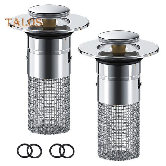1/2/4 Sets Leakage Stopper Stainless Steel Floor Drain Filter Bathroom Sink Stopper Drain Stopper Filter Bathtub Drain Hair Catcher