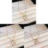 Simple Gold Zircon Letter Pendant Necklace For Women And Casual Wear