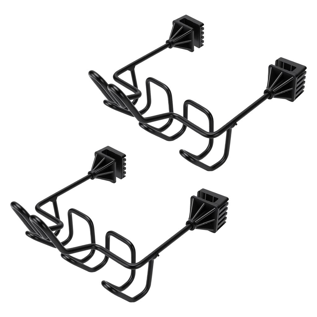 2pcs Car Hat Organizer Black Space Saving Stainless Steel Automotive Seat Back Cap Holder with 3 Hooks for Helmet