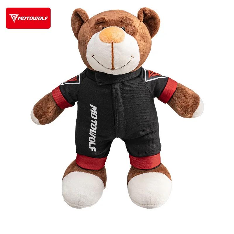 2025 New Motorcycle Decoration Bear Doll Pendant Cute Cartoon Motorcycle Bear Doll Car Trunk Accessories Motorcycle Bear