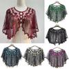 Beaded Decoration Women's Sequins Shawl Vintage Flapper Party Shawl Elegant Evening Cape  Ladies