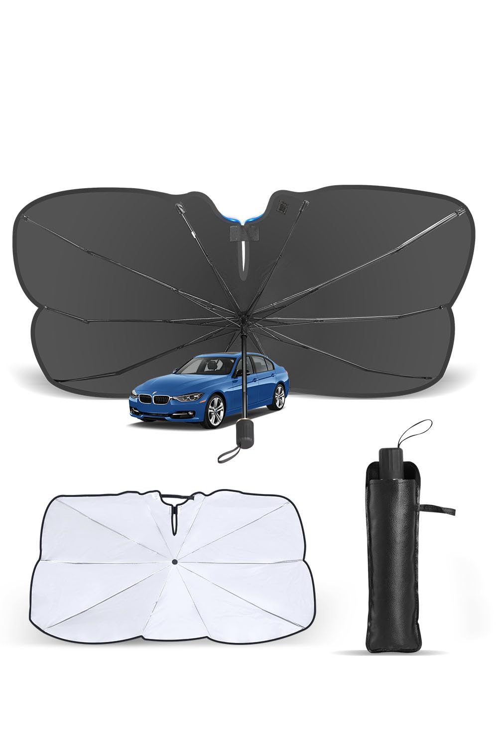 

Car Front Sunshade [2024 New Model] Car Umbrella Sun Shade Heat Shield UV Protection L (approx. 145 x 79cm)