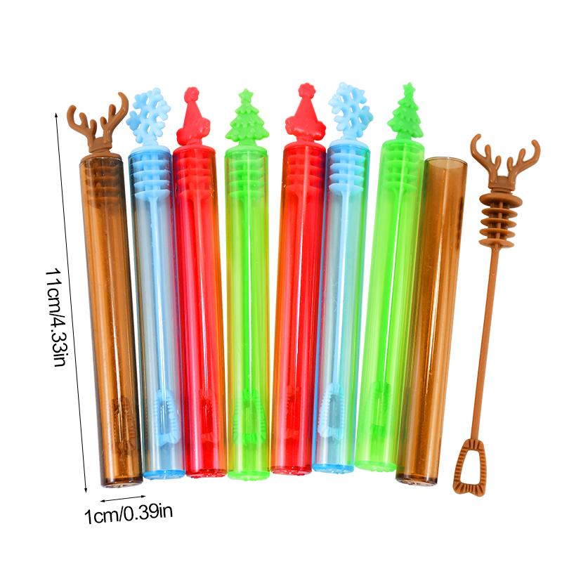 12/36Pcs Christmas Bubble Wand Soap Tube Empty Bottle Christmas Decor New Year Kids Gift Kids Birthday Party Favors Toy