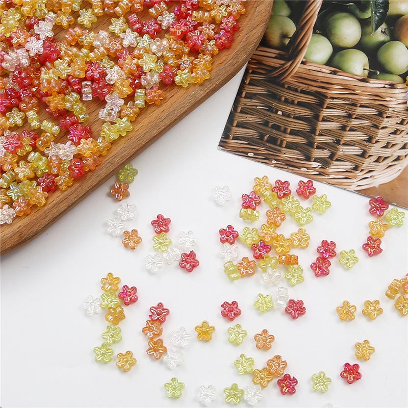 Acrylic Retro Flower Beads for DIY Earrings, Necklaces, and Jewelry Accessories