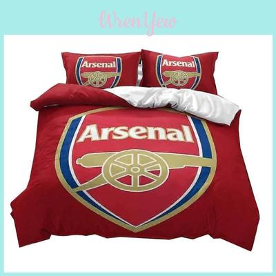 Arsenal Football Club Fußball-Druck Bettbezug-Set mit Polyestermaterial für Sportfans Schlafzimmerdekor
