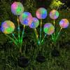 Solar Powered Dandelion Garden Lights With Rgb Color Changing And Waterproof Perfect For Yard Patio Pathway Decor