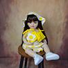 BZDOLL 55 CM 22 Inch Full Vinyl Body Reborn Baby Girl Doll Toy  Long Hair Lifelike Realistic Princess Toddler Beautiful Bebe