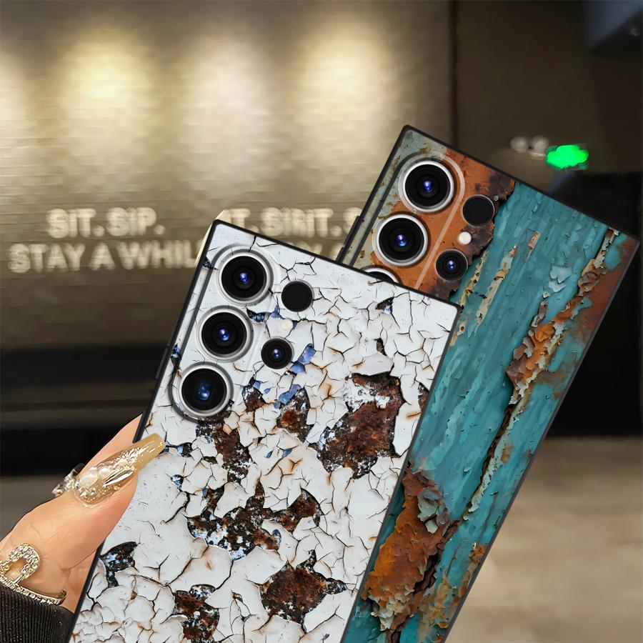 Funda Phone Cover Case for Samsung Galaxy S25 S23 S24 Plus S21 FE S26 Note 20 8 9 10 S10 S9 S20 Ultra Fashion Rust