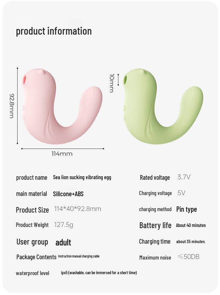 Little Sea Lion Smart Heating Female Vibrator with Sucking and Vibration, App-Controlled.