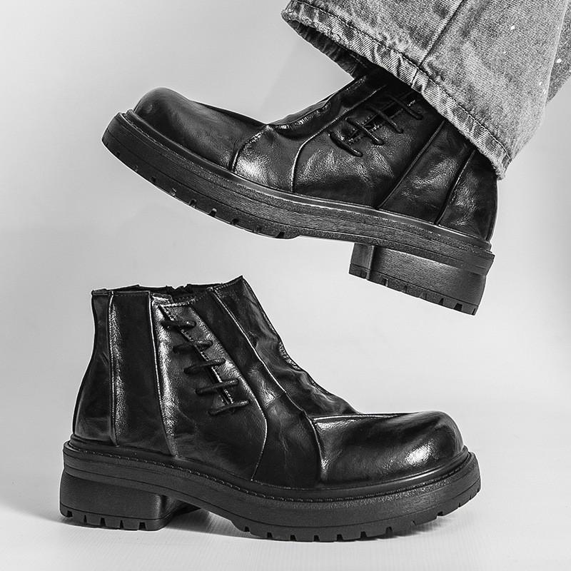 Stivaletti Chelsea da Uomo con Zip Laterale e Suola Chunky Scarpe Eleganti Casual Taglia 38-46