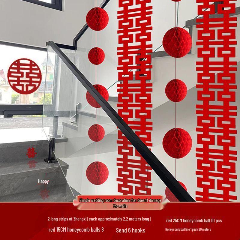 Wedding Festive Staircase Wall Decoration for Living Room and Newlywed Home