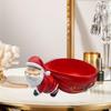 Santa Decor Statue with Storage Bowl, Desktop Organizer ,Christmas Sculpture, Key Holder Sundries Container for Desktop Cabinet